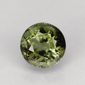 Turmalina verde natural 1,37ct, corte redondo, VVS-VS