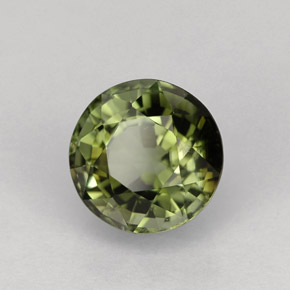 Turmalina verde natural 1,37ct, corte redondo, VVS-VS