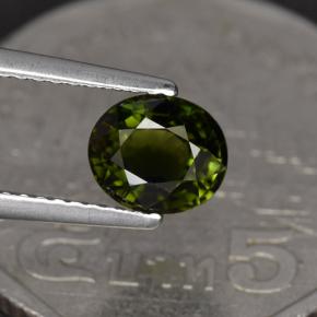 Turmalina verde natural 1,23ct, corte oval, VVS