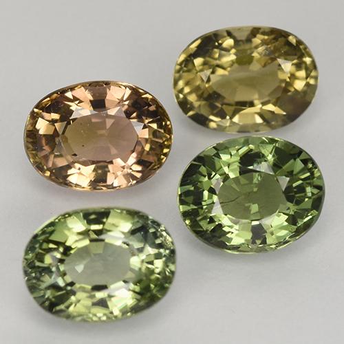 Pedras preciosas de turmalina multicolorido natural de 2,63 ct, corte oval, VVS-VS