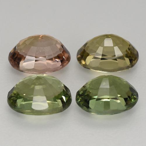 Pedras preciosas de turmalina multicolorido natural de 2,63 ct, corte oval, VVS-VS