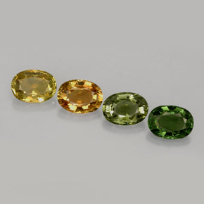 Pedras preciosas de turmalina multicolorido natural de  ct, corte oval, VVS-VS