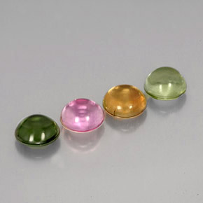 Pedras preciosas de turmalina multicolorido natural de  ct, corte redondo, transparente