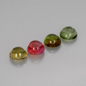 Pedras preciosas de turmalina multicolorido natural de  ct, corte redondo, transparente