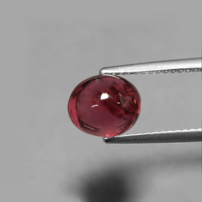 Turmalina vermelho natural 2,76ct, corte oval, transparente