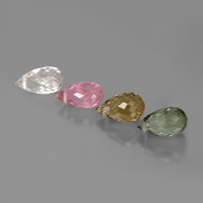 Pedras preciosas de turmalina multicolorido natural de  ct, briolete, VVS-VS
