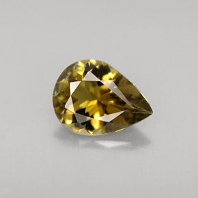 Turmalina amarelo natural 0,87ct, formato de pêra, VVS