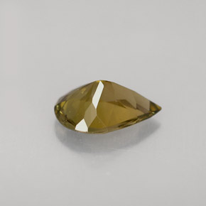 Turmalina amarelo natural 0,87ct, formato de pêra, VVS