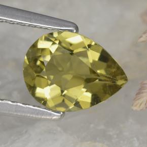 Turmalina amarelo natural 0,85ct, formato de pêra, VVS-VS