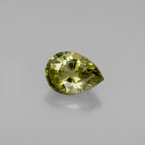 Turmalina ouro natural 0,81ct, formato de pêra, VVS-VS