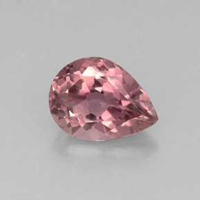 Turmalina rosa natural 1,03ct, formato de pêra, VVS-VS