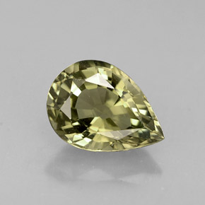 Turmalina verde natural 1,18ct, formato de pêra, VVS