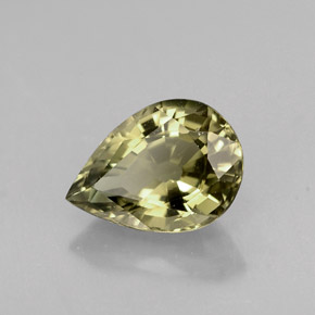 Turmalina verde natural 1,18ct, formato de pêra, VVS