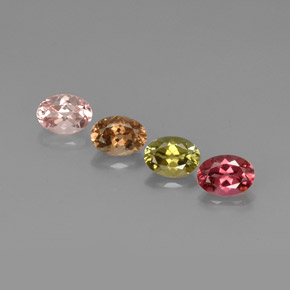 Pedras preciosas de turmalina multicolorido natural de  ct, corte oval, VVS-VS