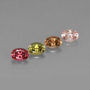 Pedras preciosas de turmalina multicolorido natural de  ct, corte oval, VVS-VS