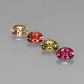 Pedras preciosas de turmalina multicolorido natural de  ct, corte oval, VVS-VS