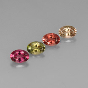 Pedras preciosas de turmalina multicolorido natural de  ct, corte oval, VVS-VS