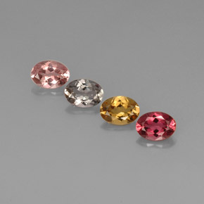 Pedras preciosas de turmalina multicolorido natural de  ct, corte oval, VVS-VS