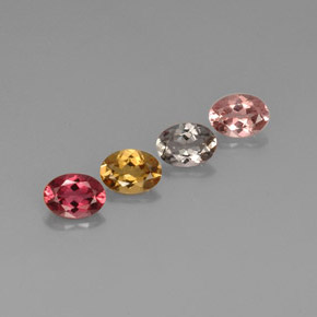 Pedras preciosas de turmalina multicolorido natural de  ct, corte oval, VVS-VS