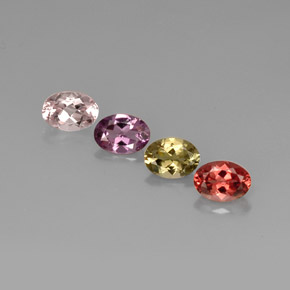 Pedras preciosas de turmalina multicolorido natural de  ct, corte oval, VVS-VS