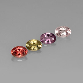 Pedras preciosas de turmalina multicolorido natural de  ct, corte oval, VVS-VS