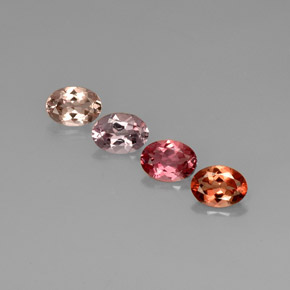 Pedras preciosas de turmalina multicolorido natural de  ct, corte oval, VVS-VS