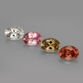 Pedras preciosas de turmalina multicolorido natural de  ct, corte oval, VVS-VS