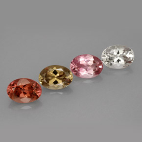Pedras preciosas de turmalina multicolorido natural de  ct, corte oval, VVS-VS