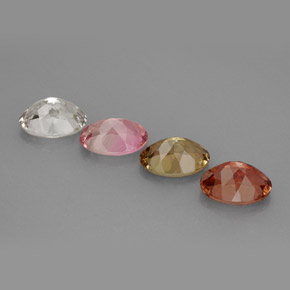 Pedras preciosas de turmalina multicolorido natural de  ct, corte oval, VVS-VS