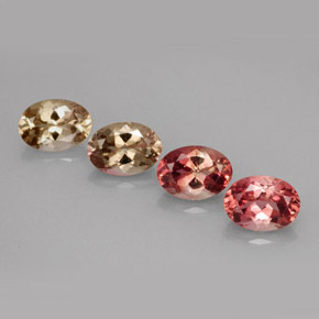 Pedras preciosas de turmalina multicolorido natural de  ct, corte oval, VVS-VS
