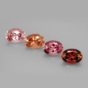 Pedras preciosas de turmalina multicolorido natural de  ct, corte oval, VVS-VS