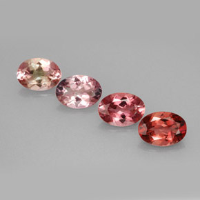 Pedras preciosas de turmalina multicolorido natural de  ct, corte oval, VVS-VS