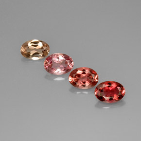 Pedras preciosas de turmalina multicolorido natural de  ct, corte oval, VVS-VS