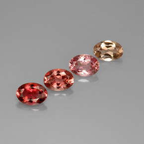 Pedras preciosas de turmalina multicolorido natural de  ct, corte oval, VVS-VS