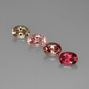 Pedras preciosas de turmalina multicolorido natural de  ct, corte oval, VVS-VS