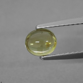 Turmalina amarelo natural 0,62ct, corte oval, transparente