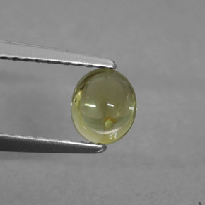 Turmalina amarelo natural 0,62ct, corte oval, transparente