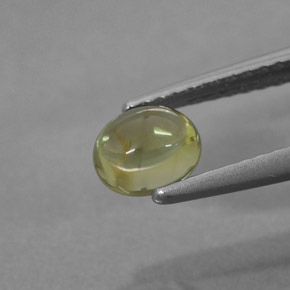 Turmalina amarelo natural 0,62ct, corte oval, transparente
