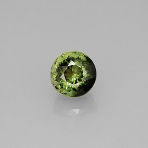 Turmalina verde natural 1,45ct, corte redondo, VVS