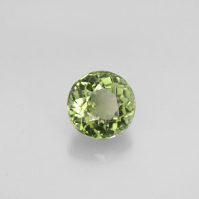 Turmalina verde natural 0,90ct, corte redondo, VVS