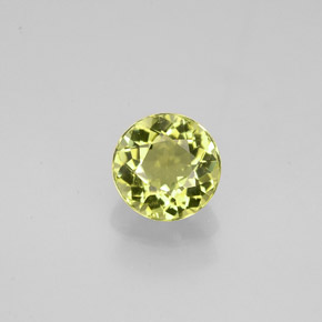 Turmalina amarelo natural 0,78ct, corte redondo, VVS