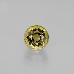 Turmalina ouro natural 0,82ct, corte redondo, VVS
