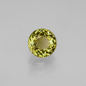 Turmalina ouro natural 0,77ct, corte redondo, VVS