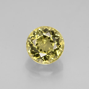 Turmalina ouro natural 0,98ct, corte redondo, VVS-VS