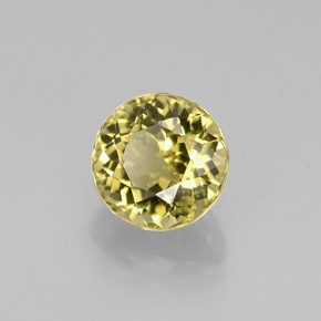 Turmalina ouro natural 0,98ct, corte redondo, VVS-VS