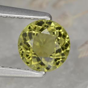 Turmalina amarelo natural 0,72ct, corte redondo, VVS-VS