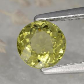 Turmalina amarelo natural 0,72ct, corte redondo, VVS-VS