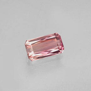Turmalina rosa natural 0,89ct, corte esmeralda, VVS