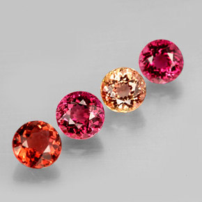 Pedras preciosas de turmalina multicolorido natural de  ct, corte redondo, VVS-VS