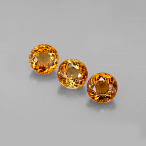 Pedras preciosas de turmalina laranja natural de  ct, corte redondo, VVS-VS